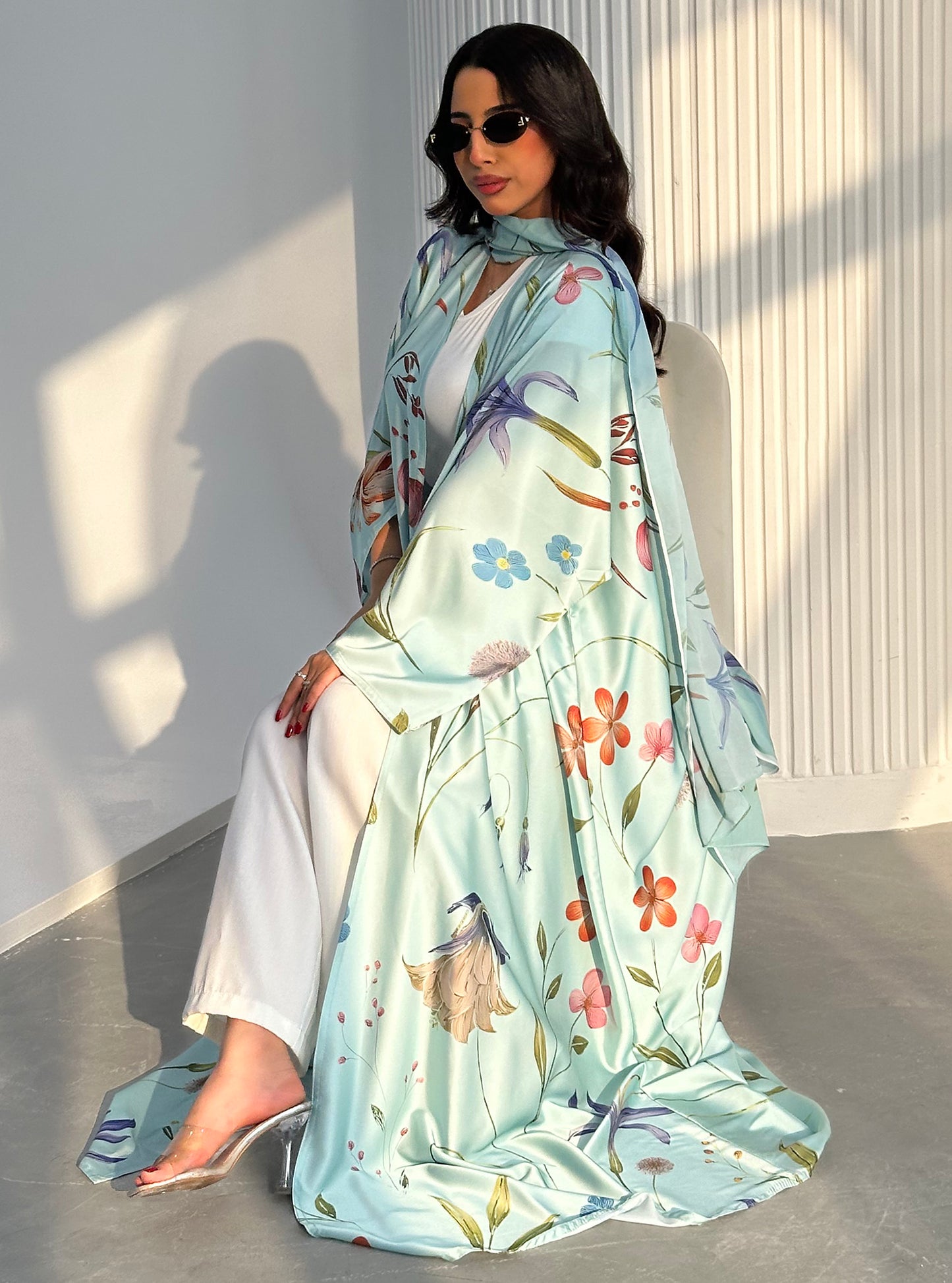 N098 - Floral A cut Tiffany abaya