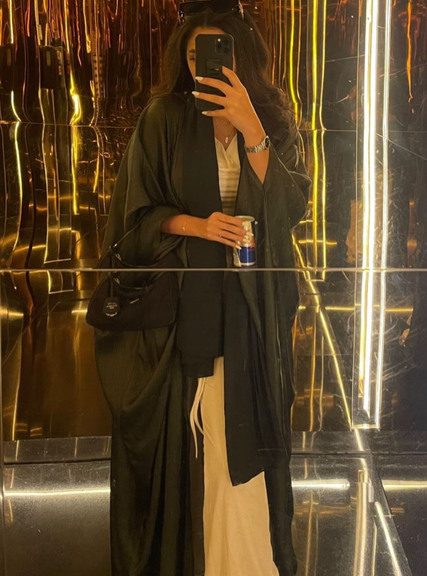 N023 - jungle green shiny abaya