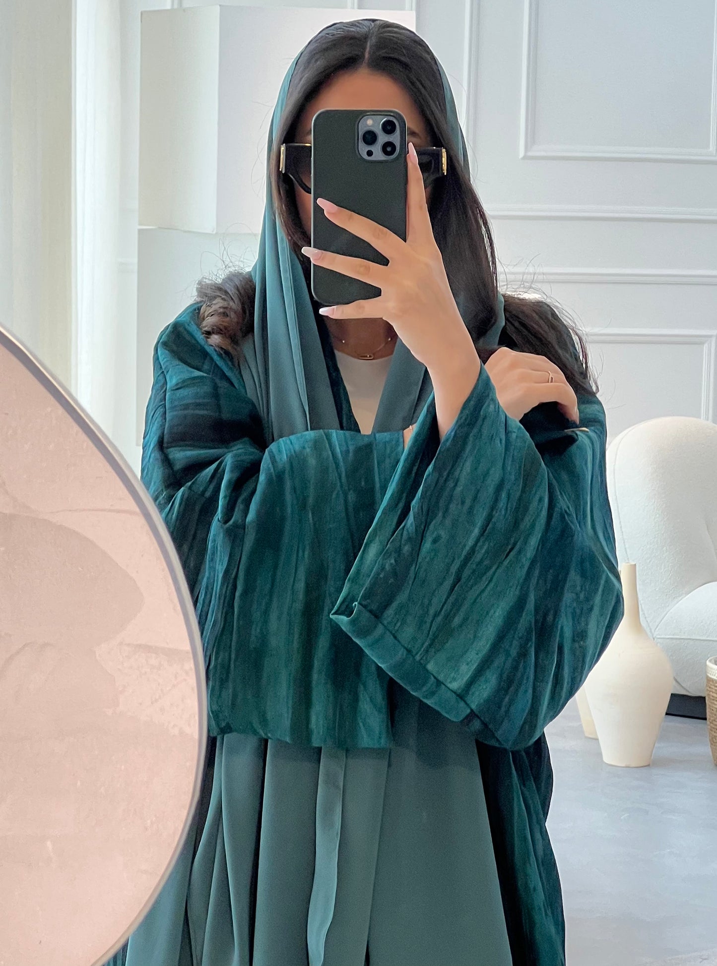 N019 - Linen summer pleated abaya