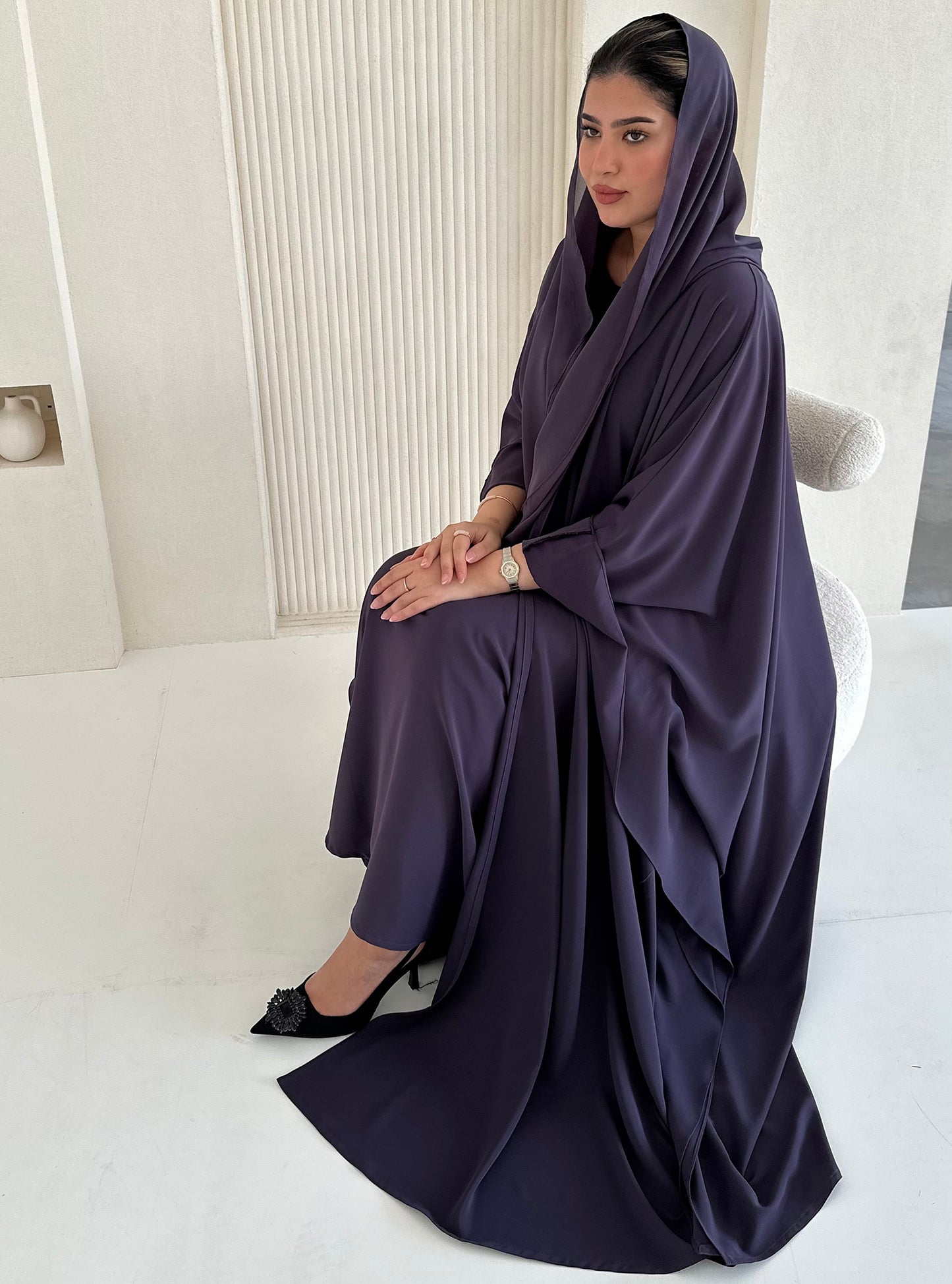N056 - Purple butterfly abaya