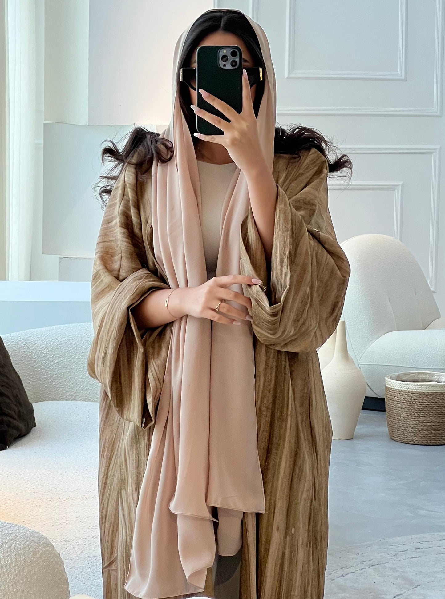 N020 - Linen summer pleated abaya