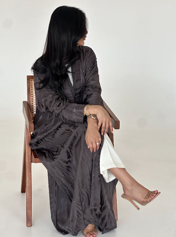 N053 - Grey silk jacquard