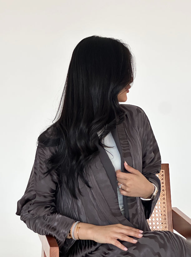 N053 - Grey silk jacquard