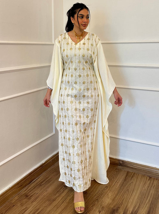 N035 - Off white linen kaftan