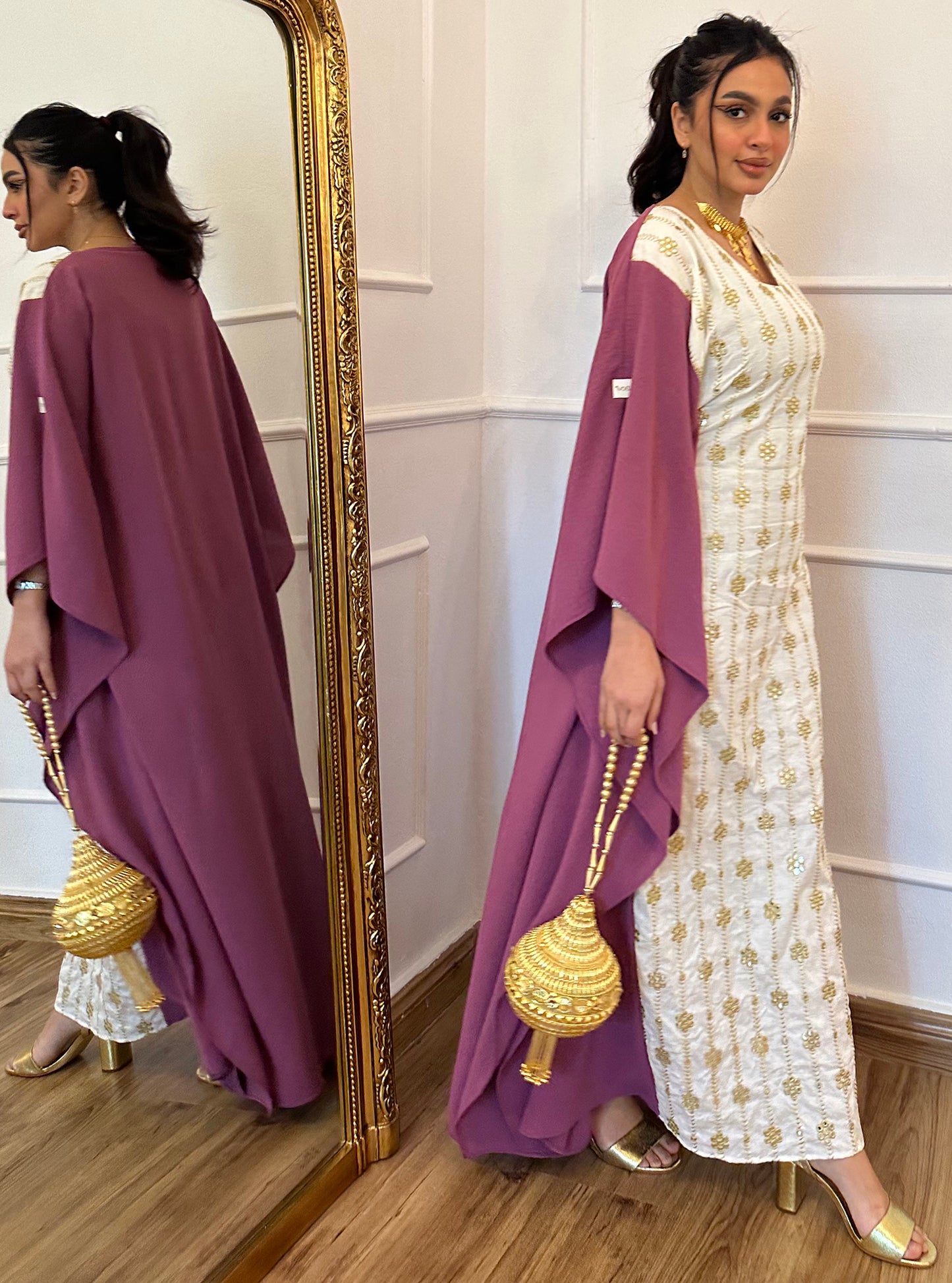 N036 -  Purple linen kaftan