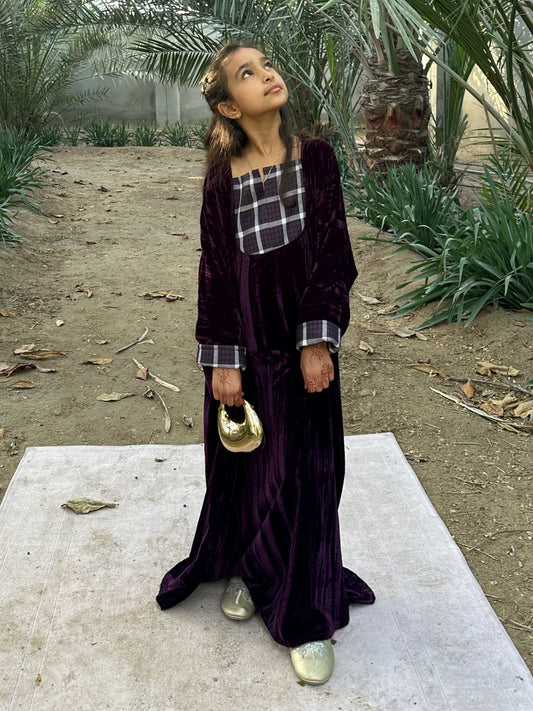 N157 - Velvet plaid kaftan