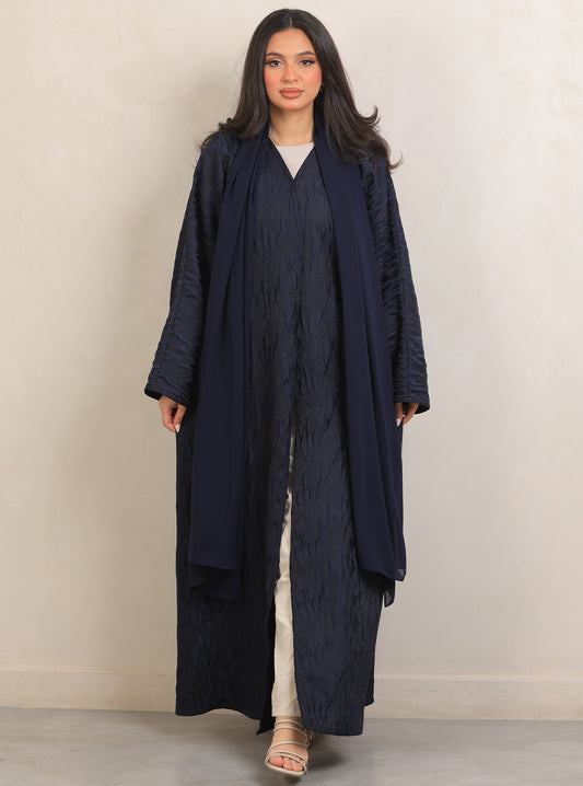N064 - Glitter navy abaya