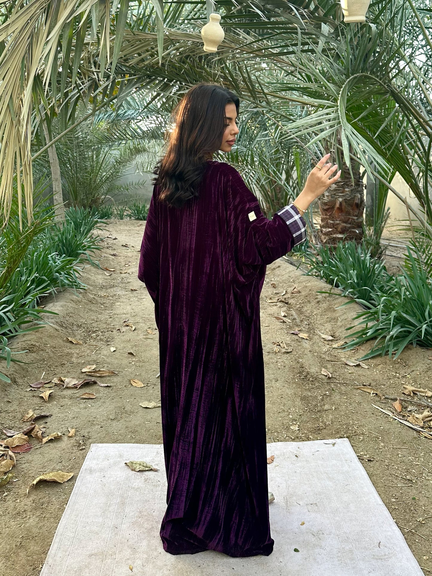 N155 - Velvet plaid kaftan