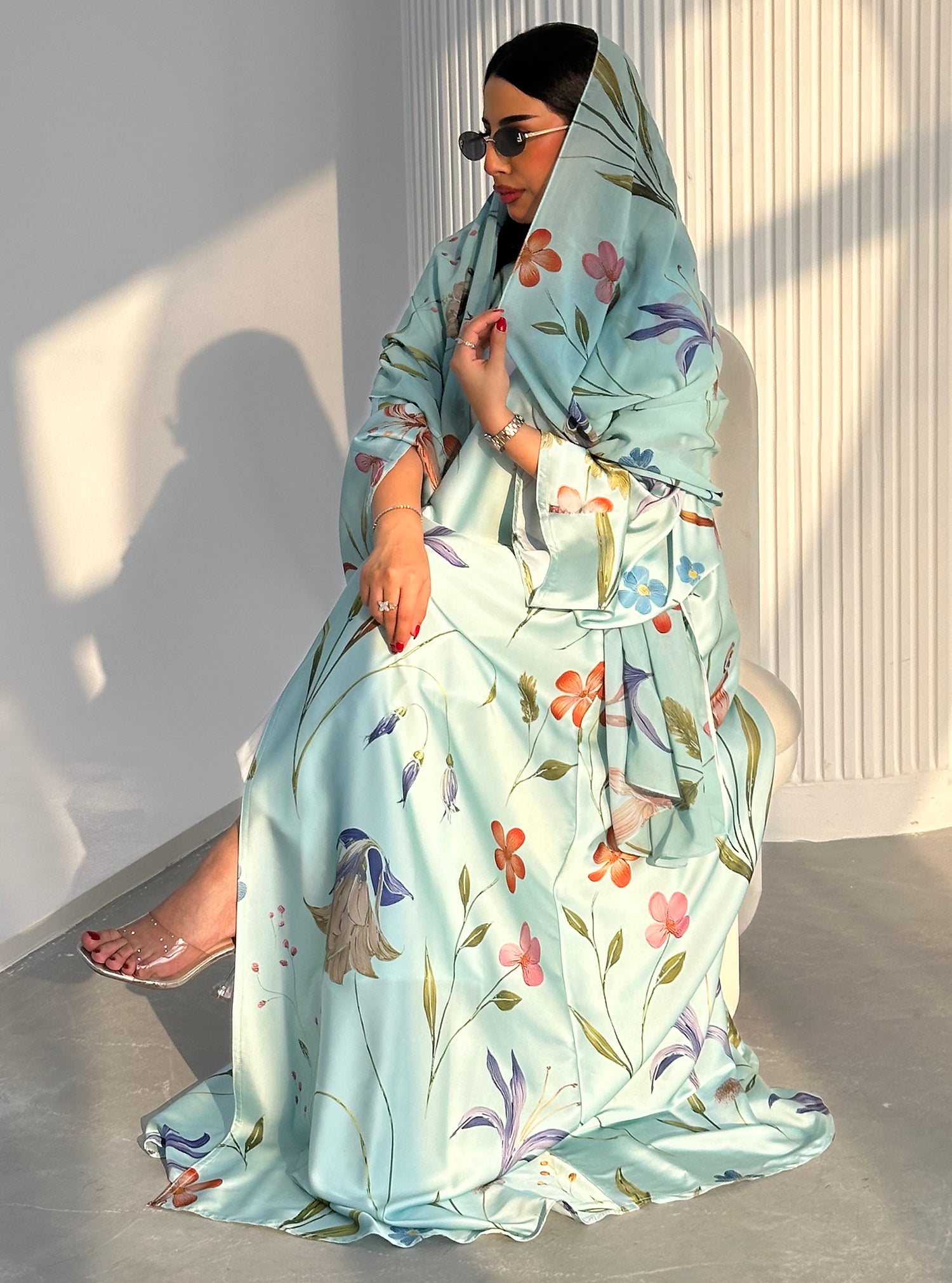N098 - Floral A cut Tiffany abaya