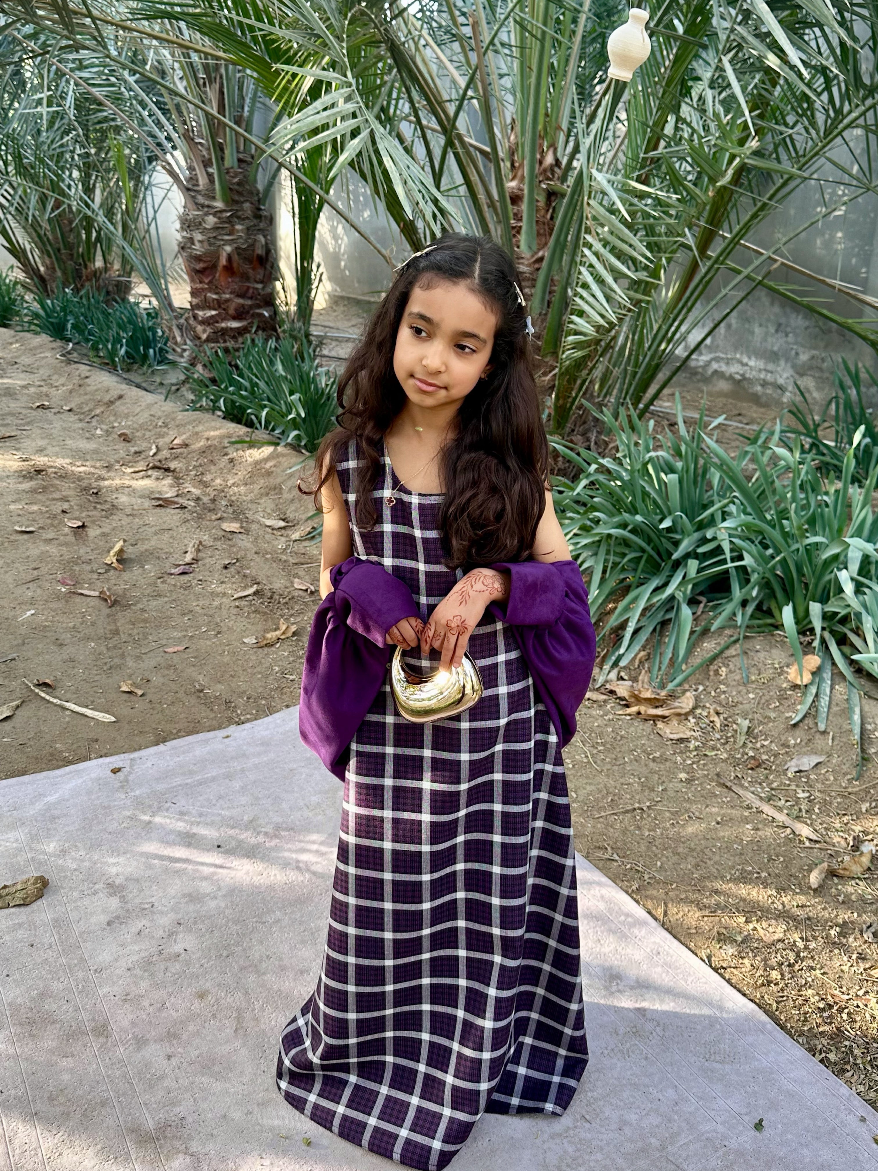 N151 - Girls plaid kaftan