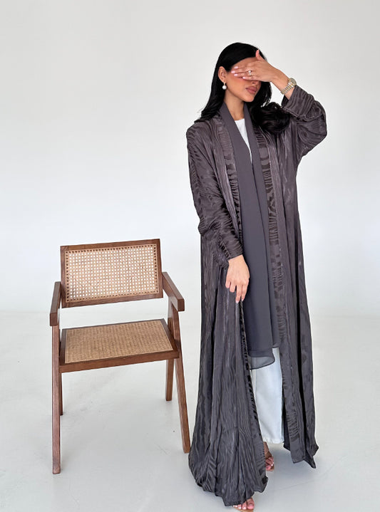 N053 - Grey silk jacquard