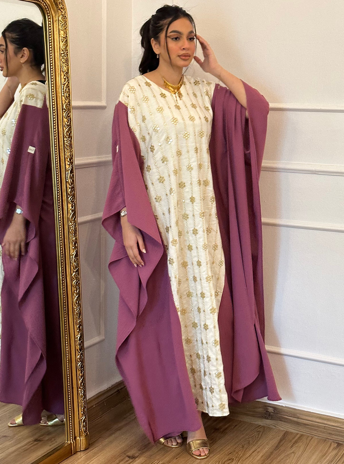 N036 -  Purple linen kaftan