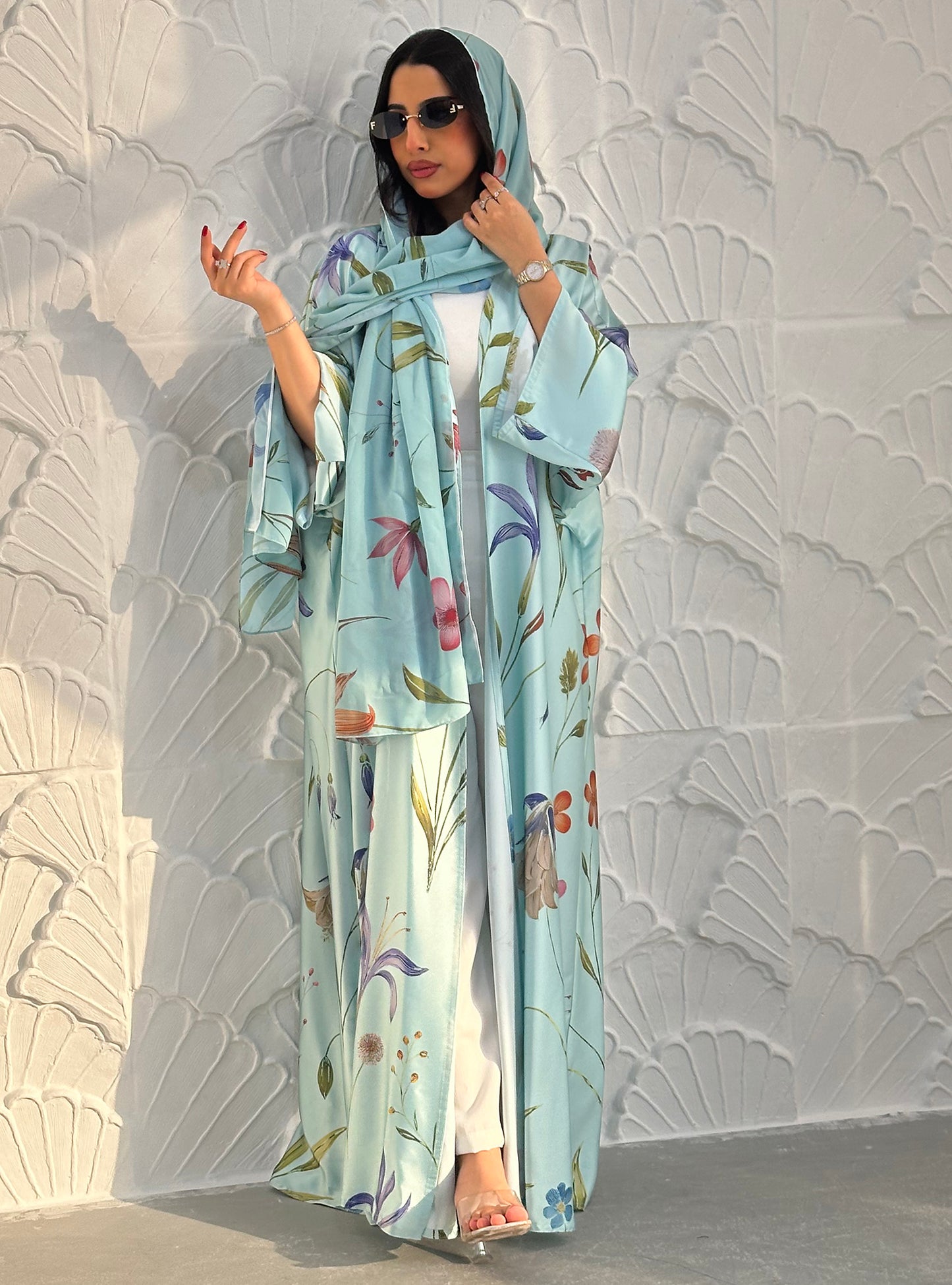 N098 - Floral A cut Tiffany abaya