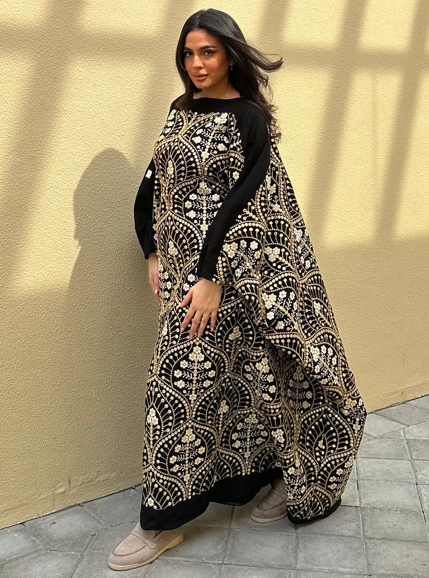 N039 - Black embroidery jalabiya