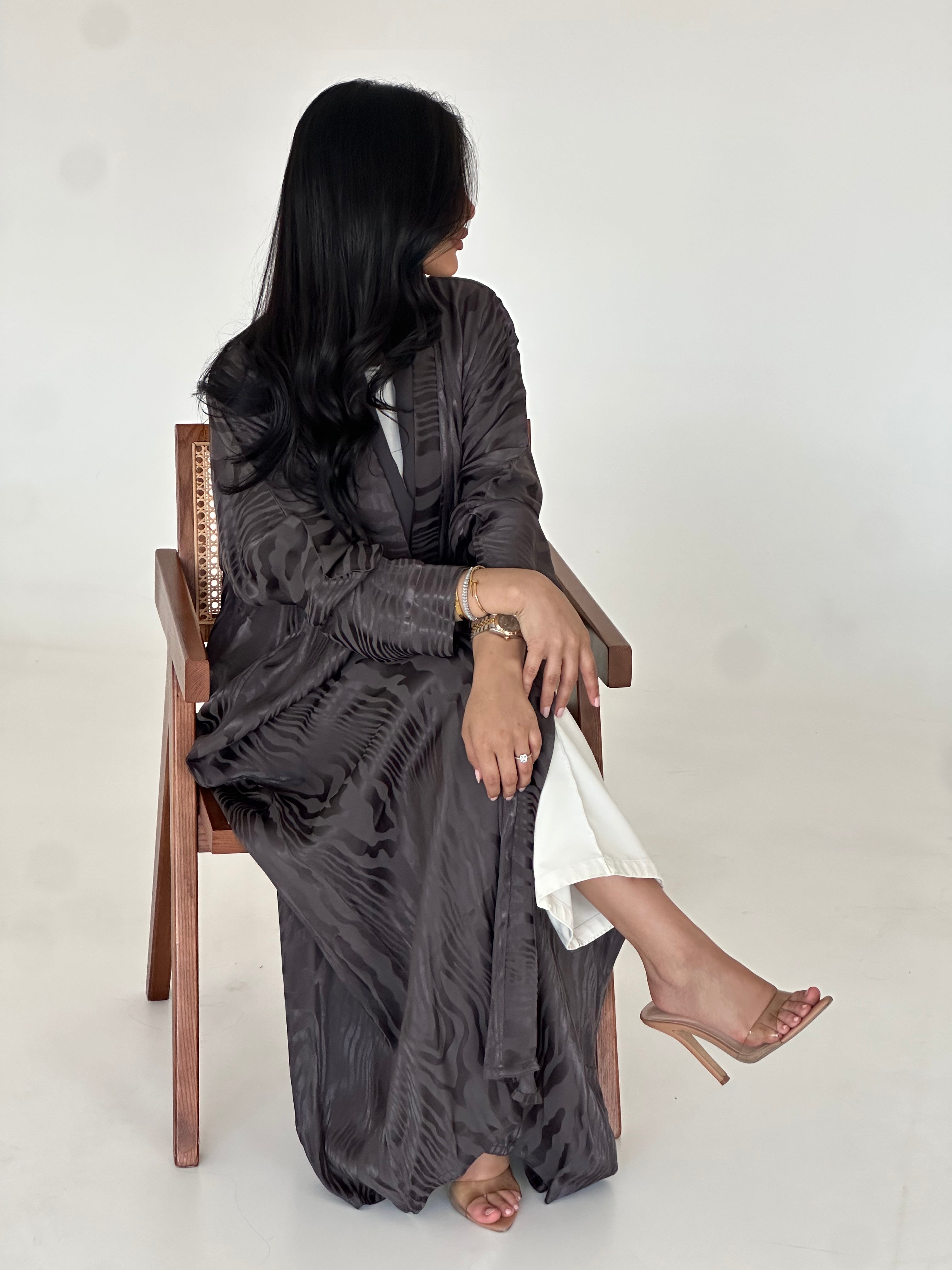 N053 - Grey silk jacquard