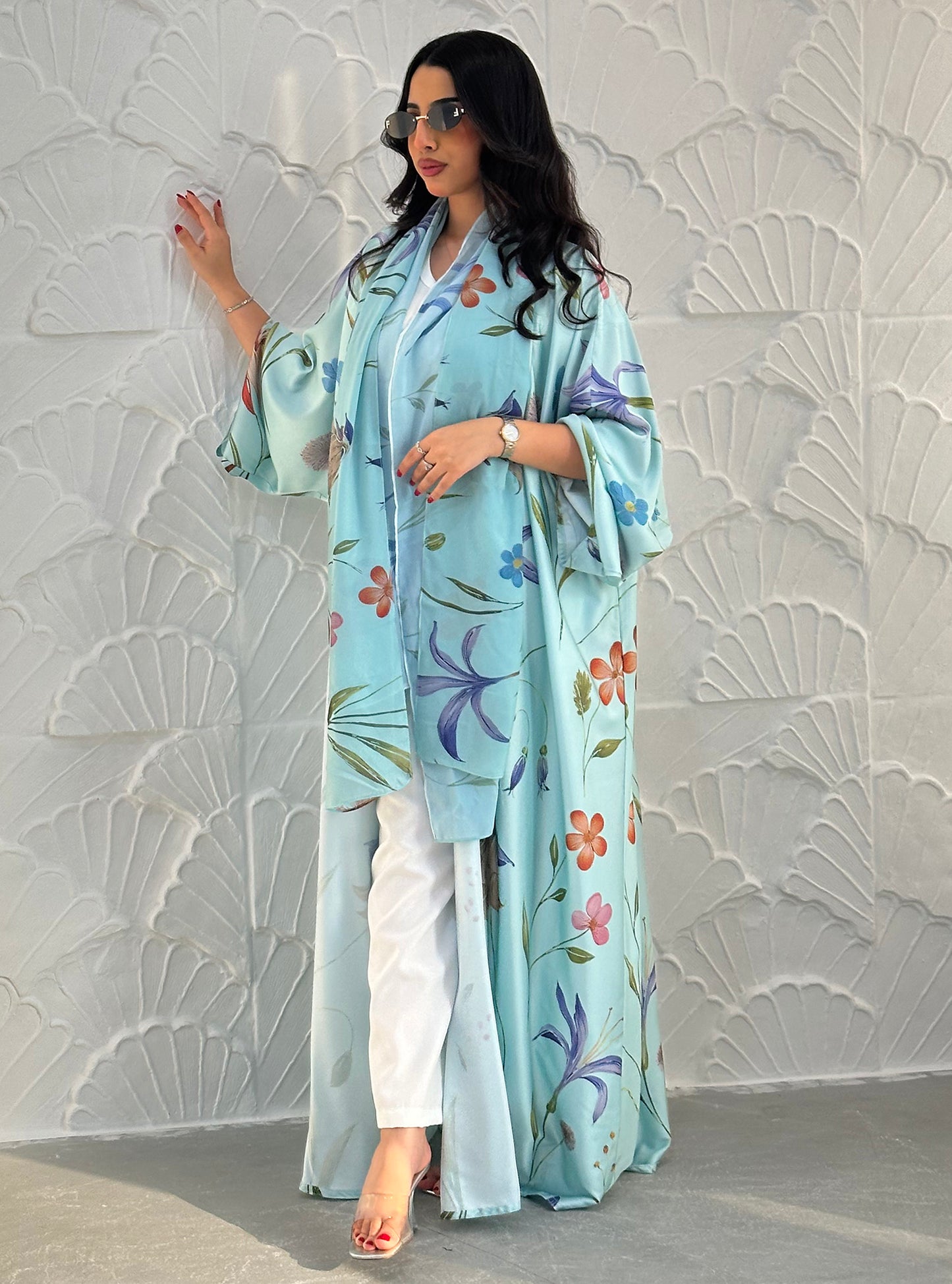 N098 - Floral A cut Tiffany abaya