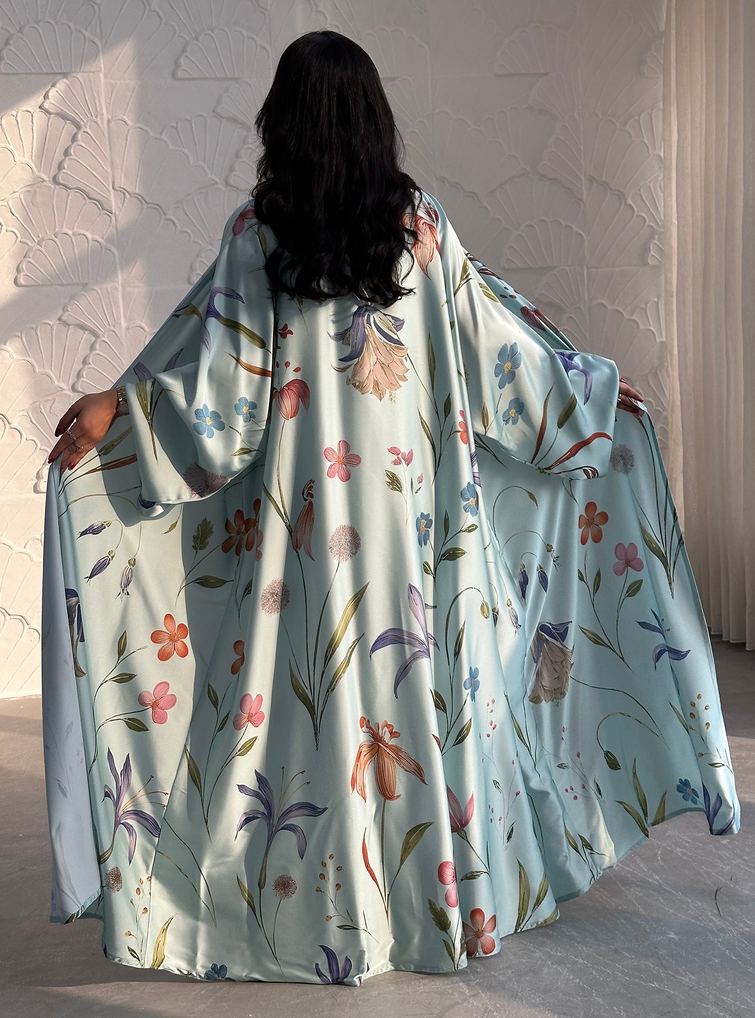 N098 - Floral A cut Tiffany abaya