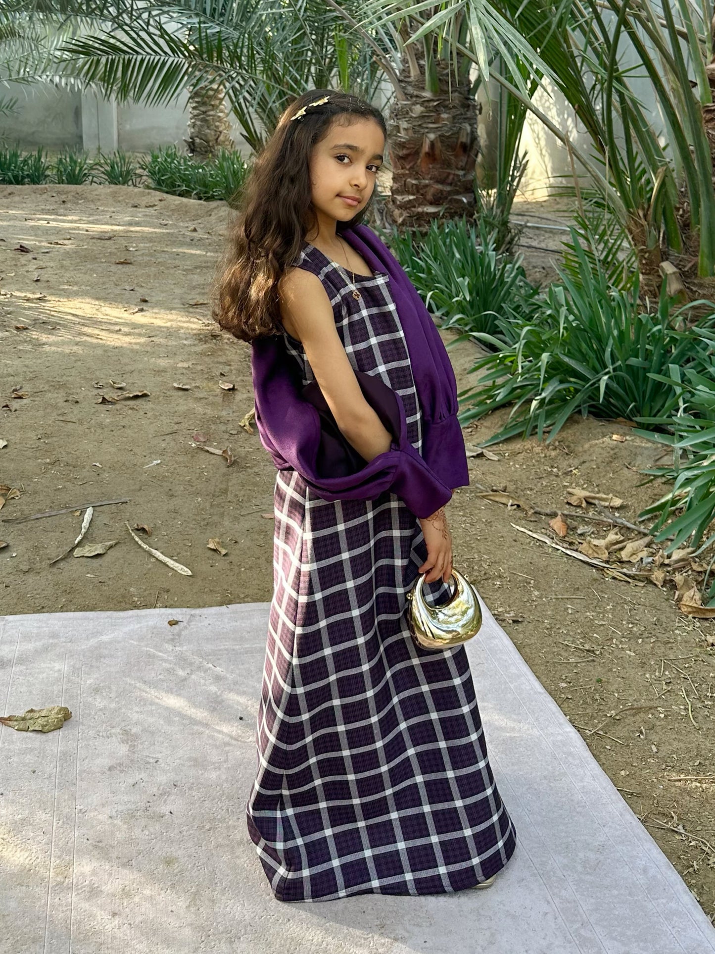N151 - Girls plaid kaftan