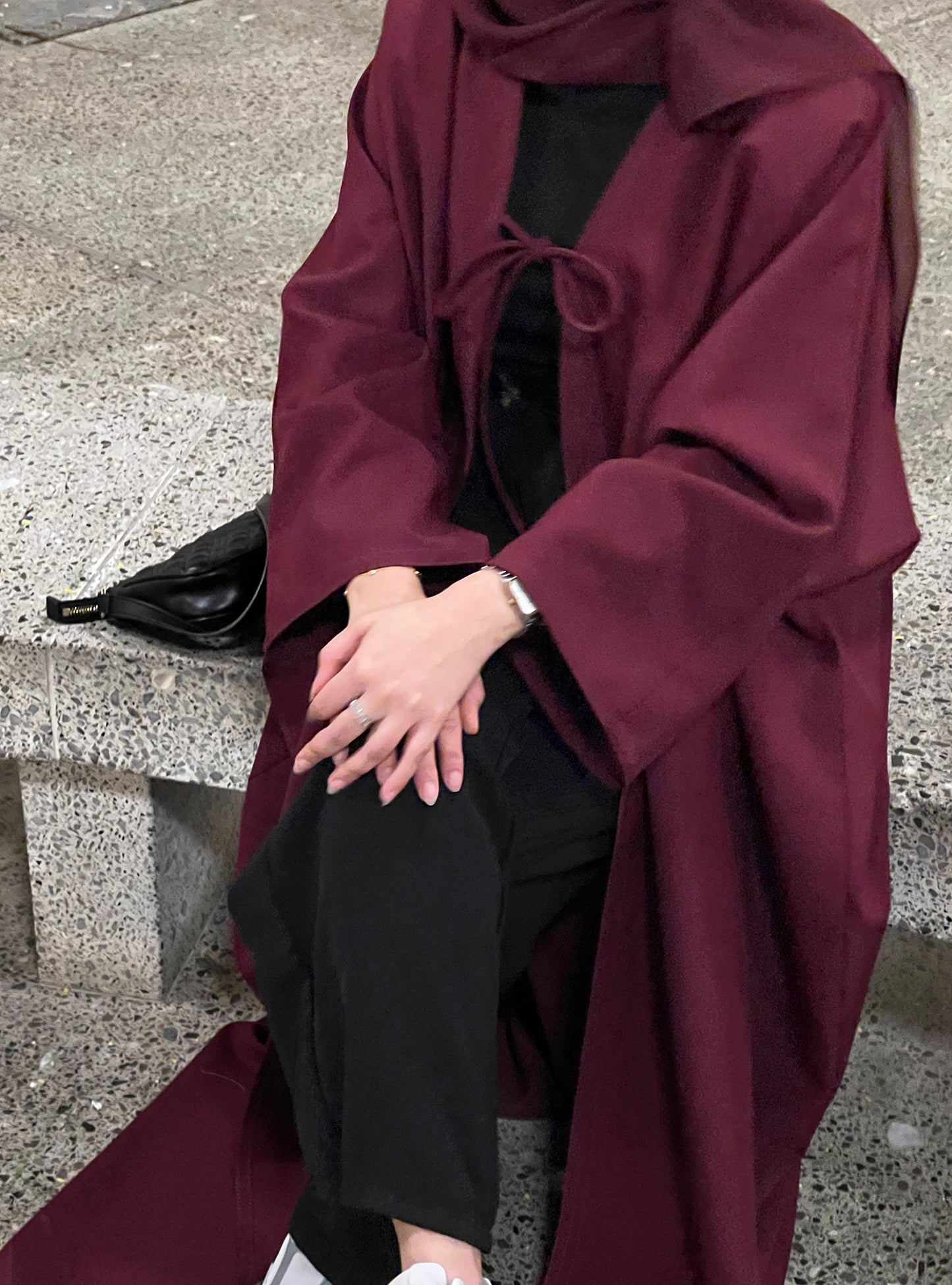 N067 - Burgundy abaya