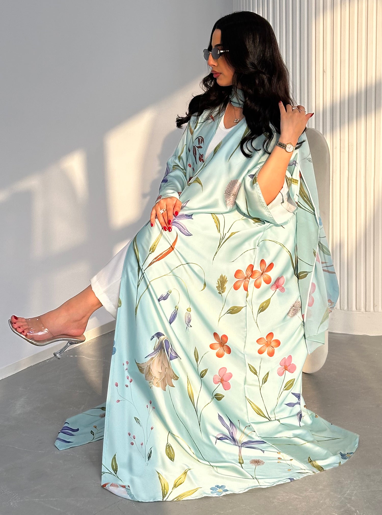 N098 - Floral A cut Tiffany abaya