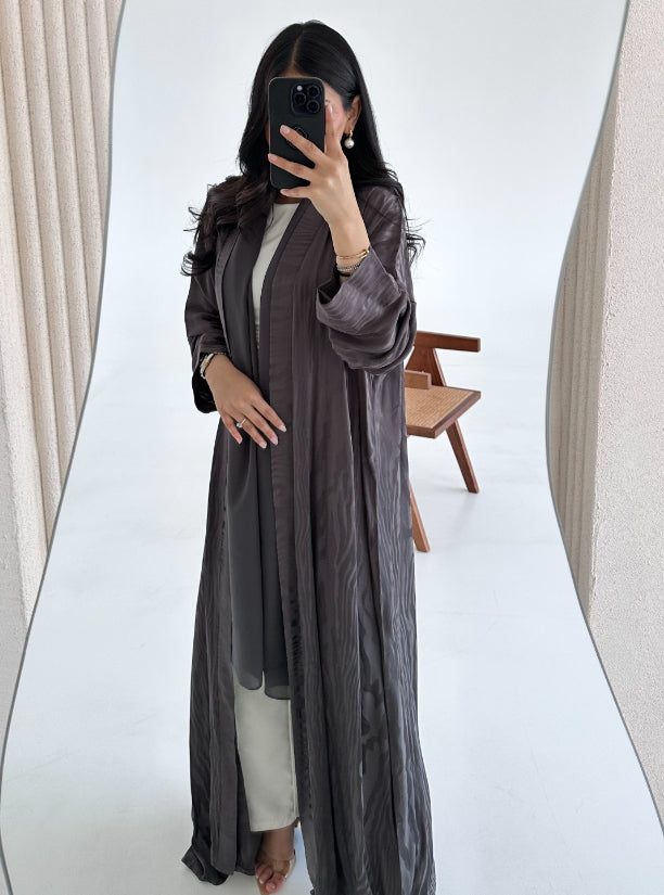 N053 - Grey silk jacquard