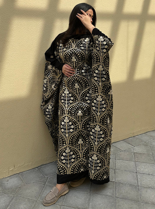 N039 - Black embroidery jalabiya