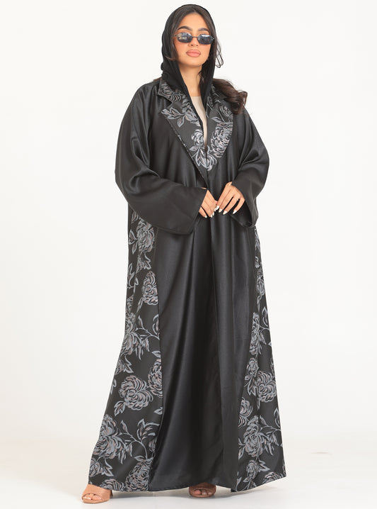 N031 - Occasions floral jacquard abaya