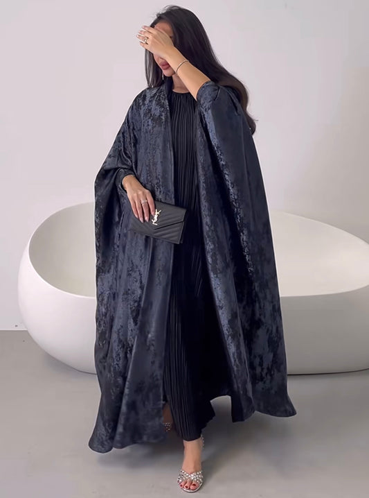 N040 - Shiny silk organza abaya