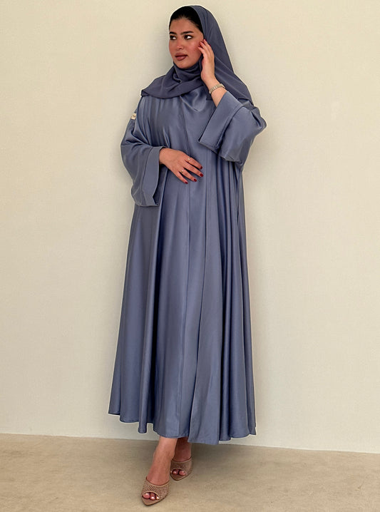 N082 - Blue abaya 3 piece set