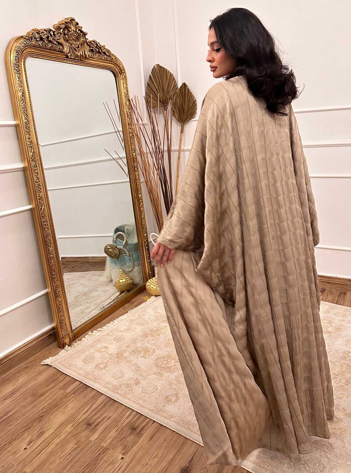 N075 - Glittery Olive abaya