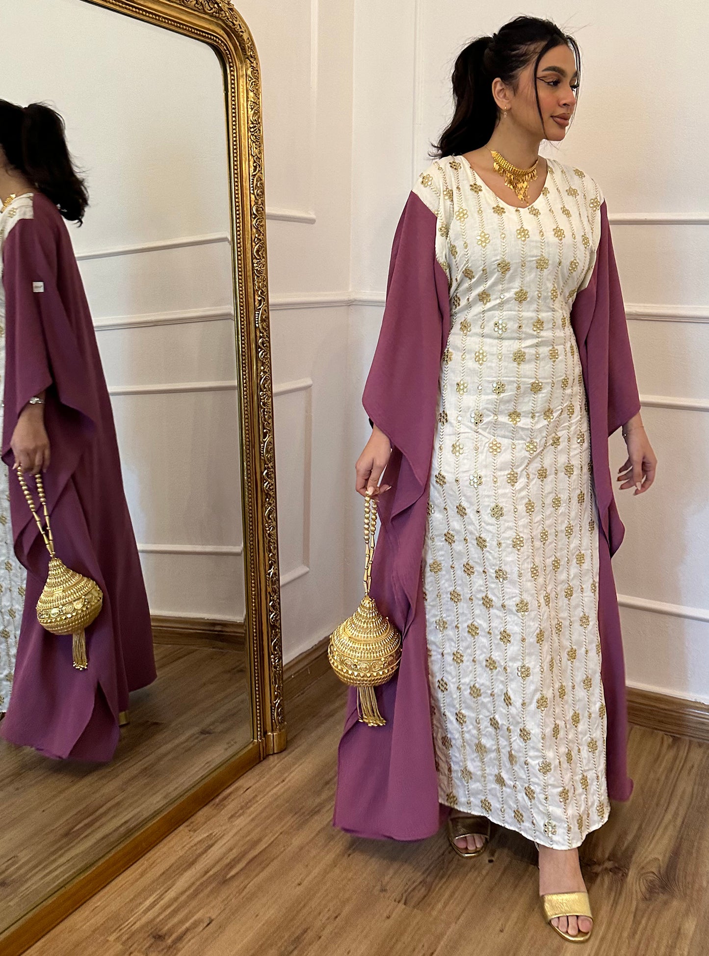 N036 -  Purple linen kaftan