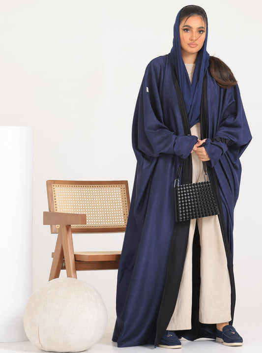 N009 - navy cuffed sleeves abaya