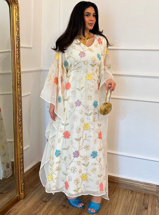 N038 -  Floral chiffon kaftan