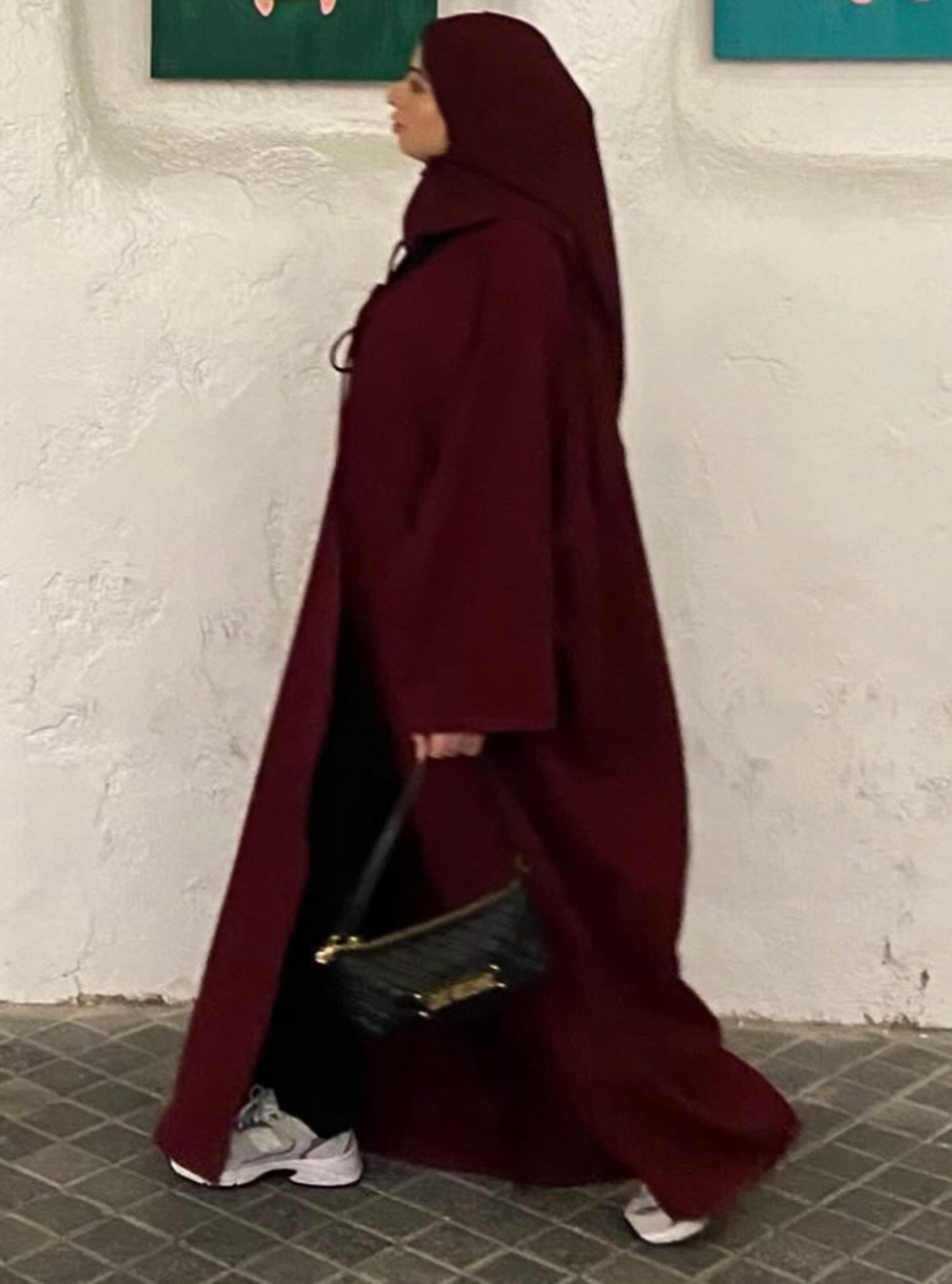 N067 - Burgundy abaya