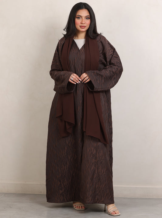 N065 - Glitter brown abaya
