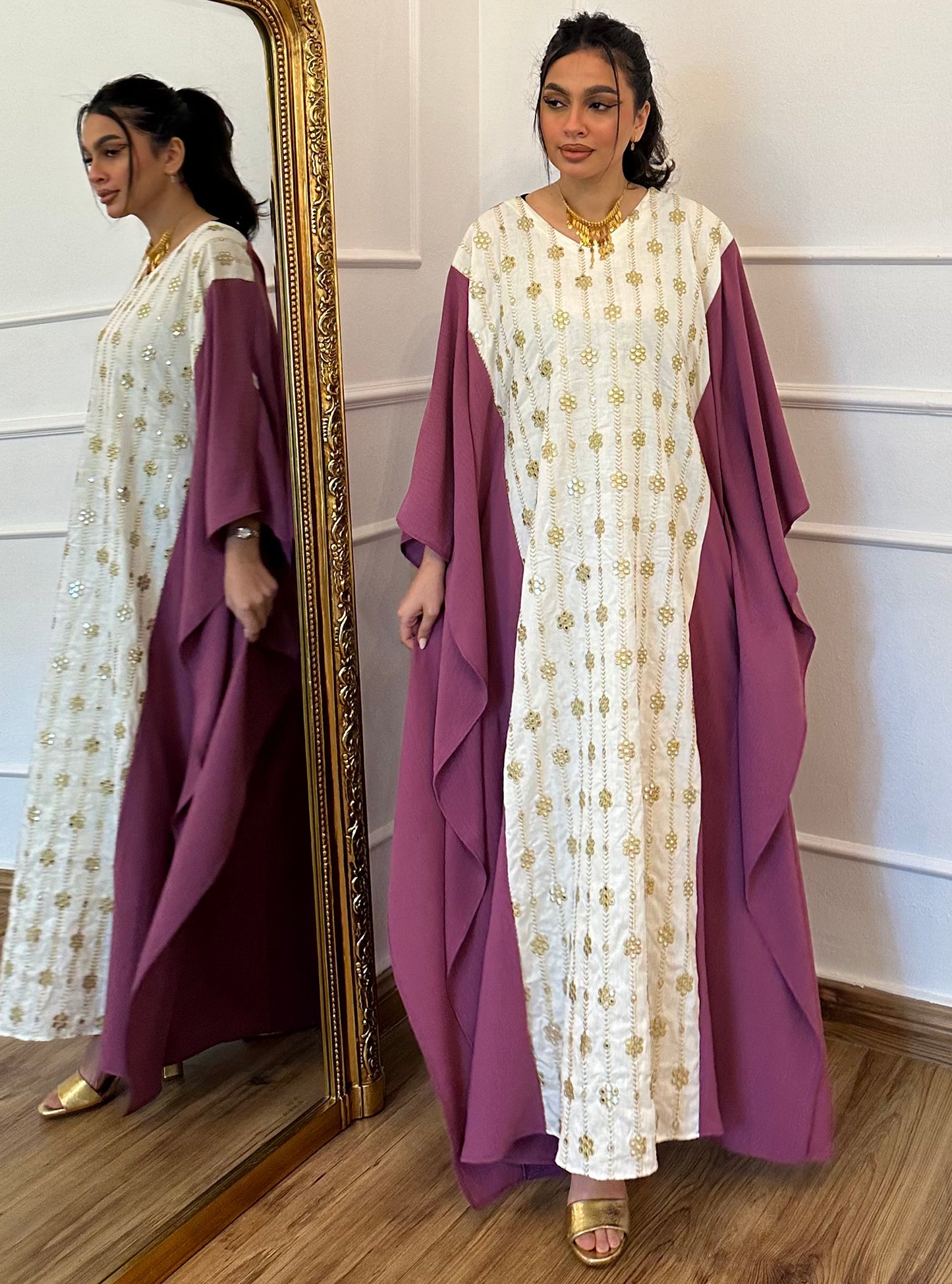 N036 -  Purple linen kaftan
