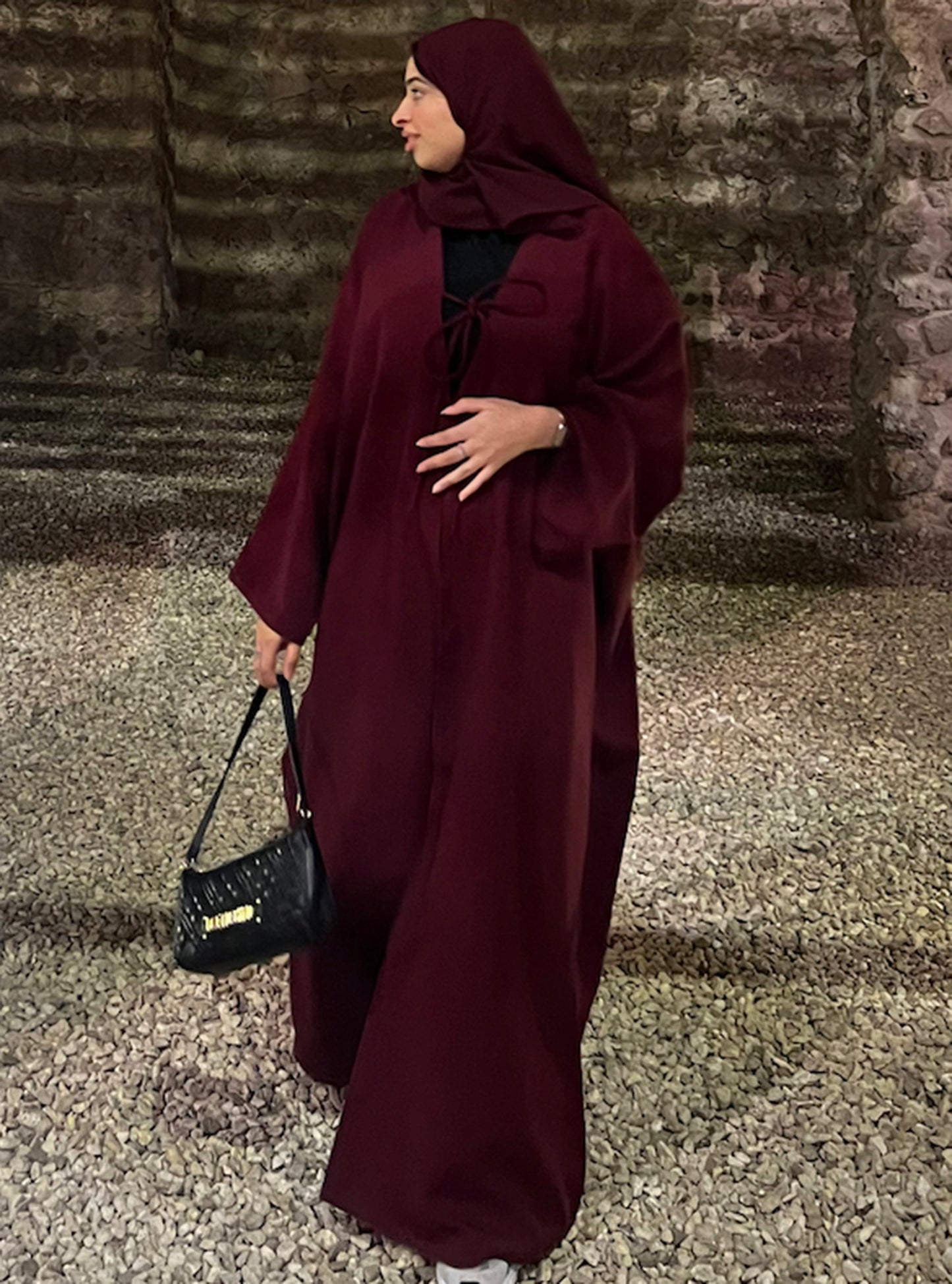 N067 - Burgundy abaya