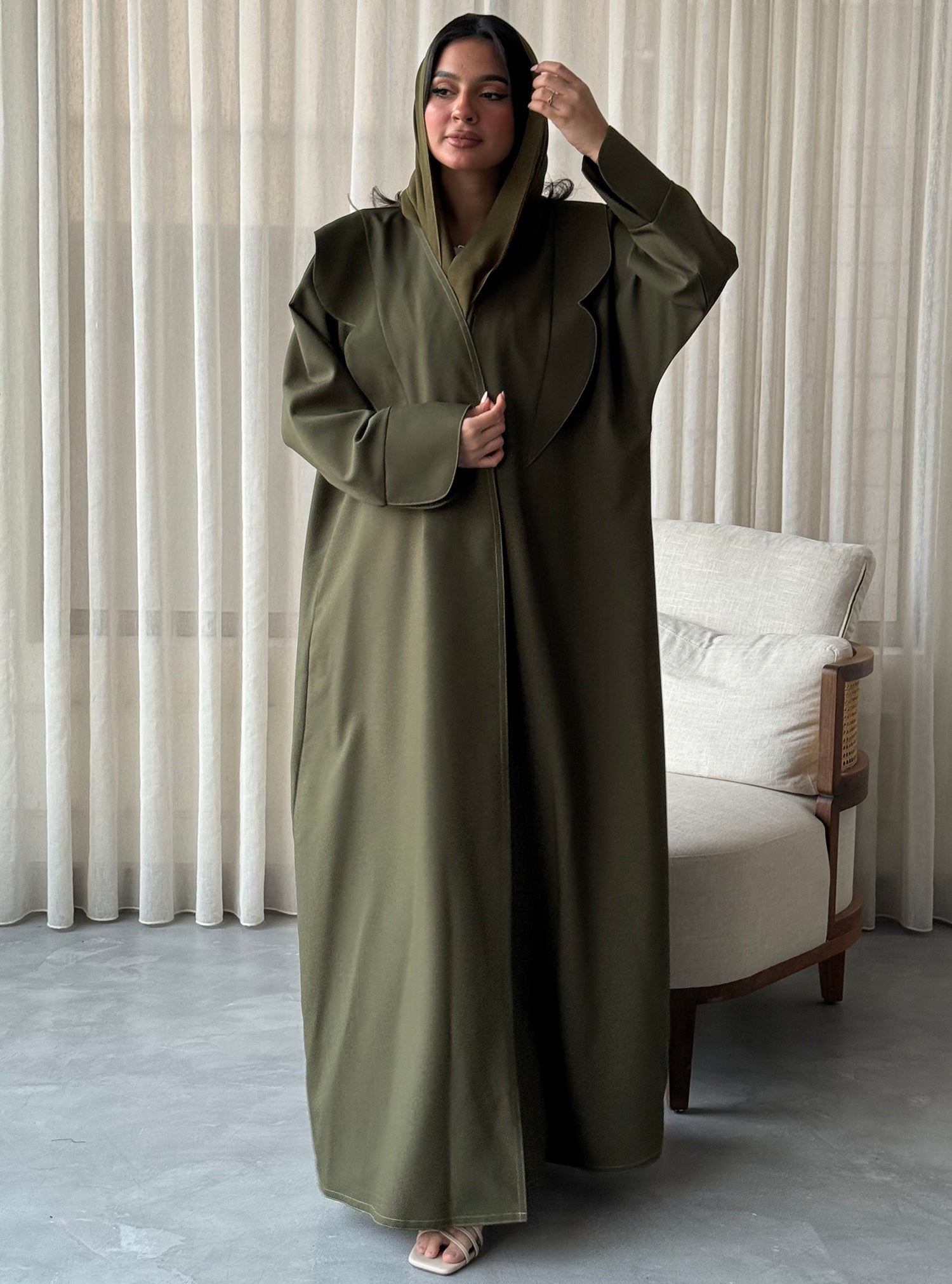 N061 - Formal jungle green abaya