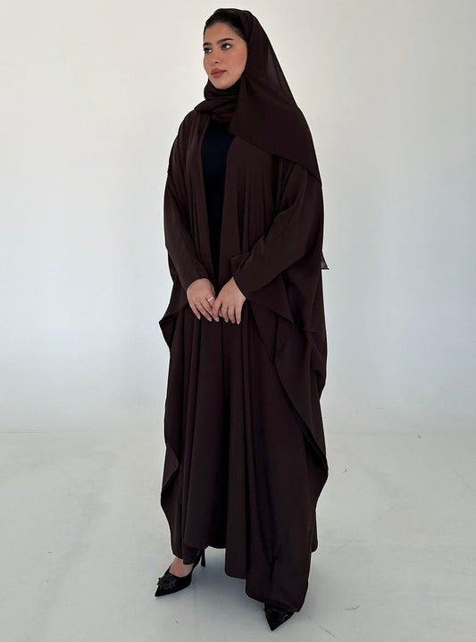 N057 - Brown butterfly abaya