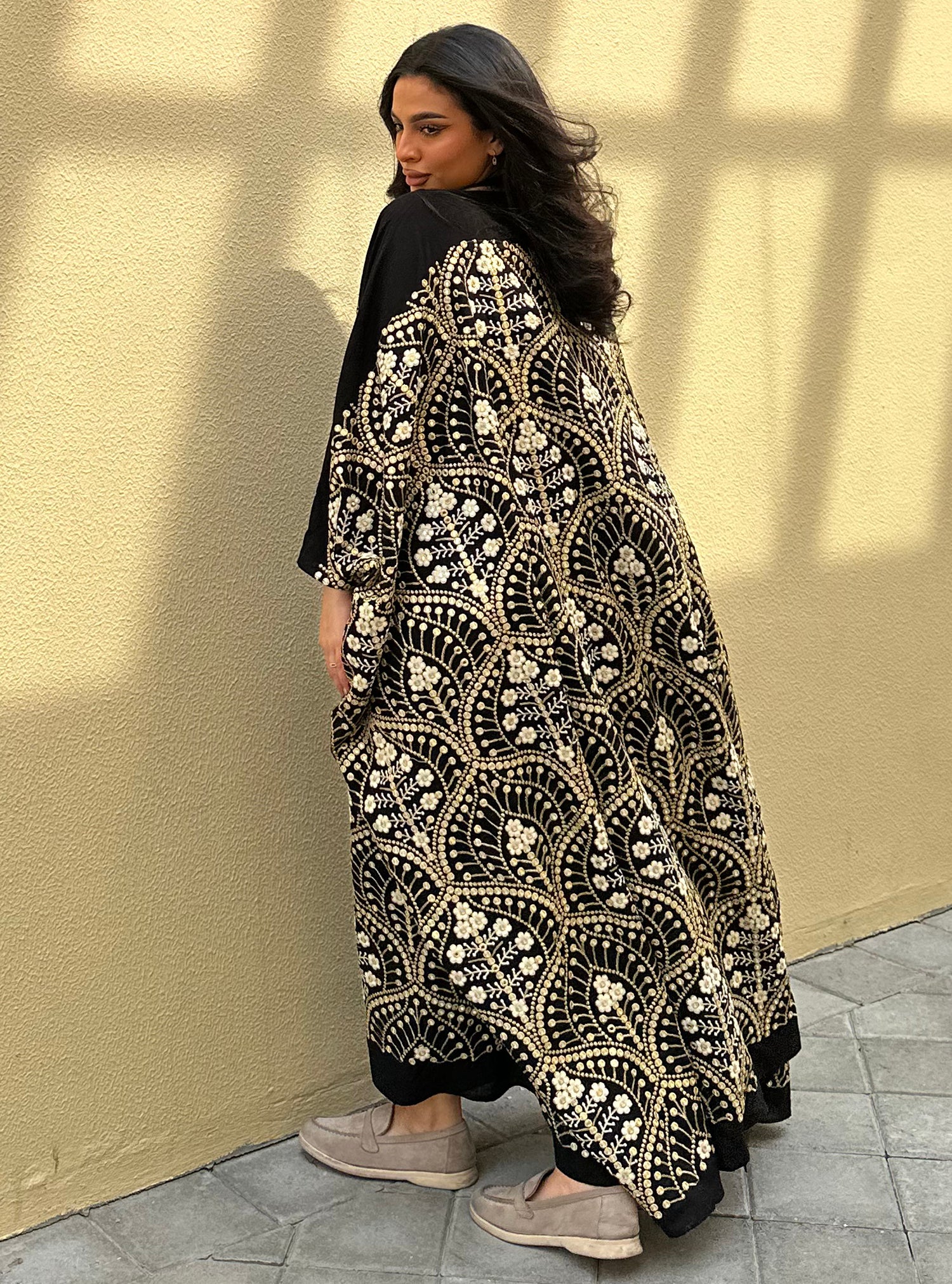 N039 - Black embroidery jalabiya