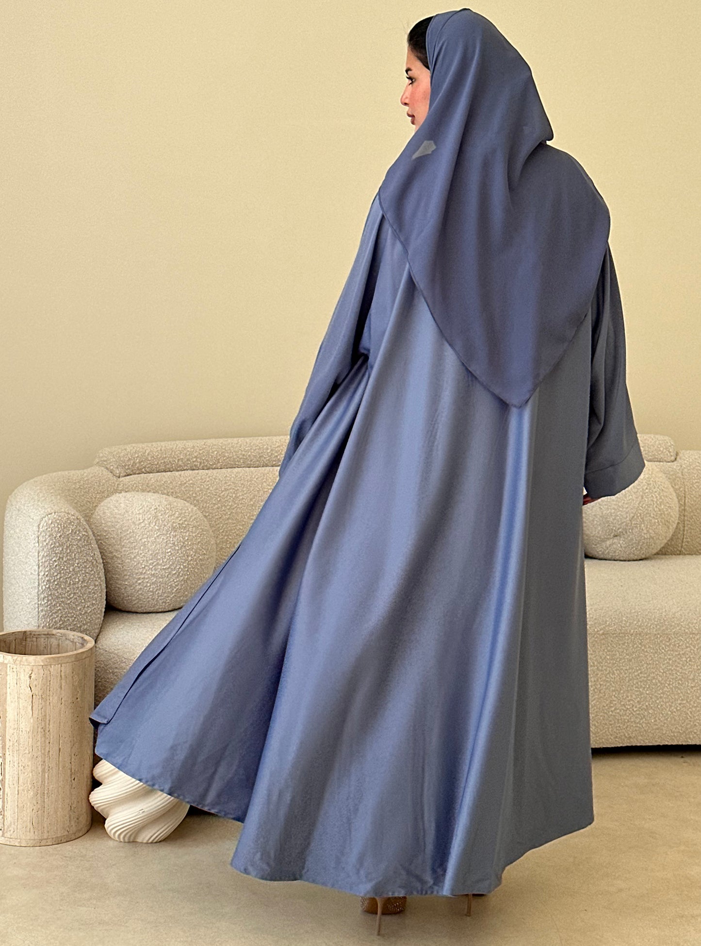 N082 - Blue abaya 3 piece set
