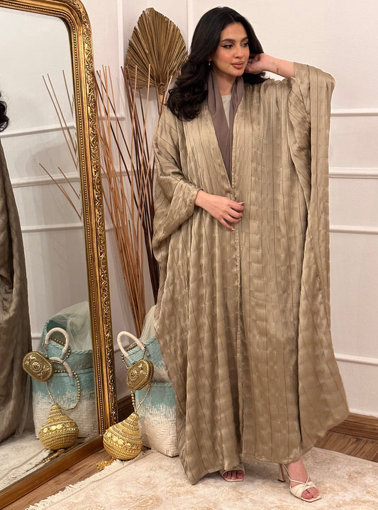 N075 - Glittery Olive abaya