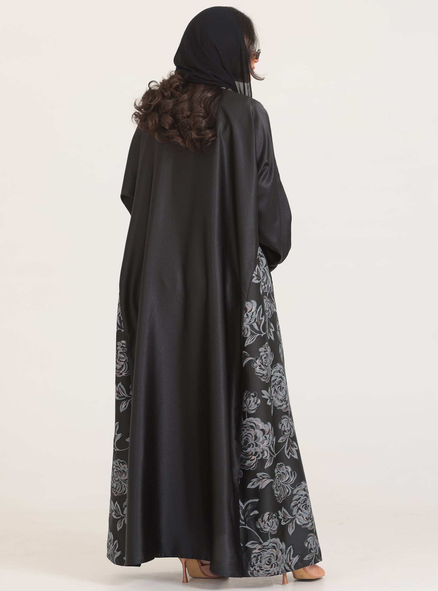 N031 - Occasions floral jacquard abaya