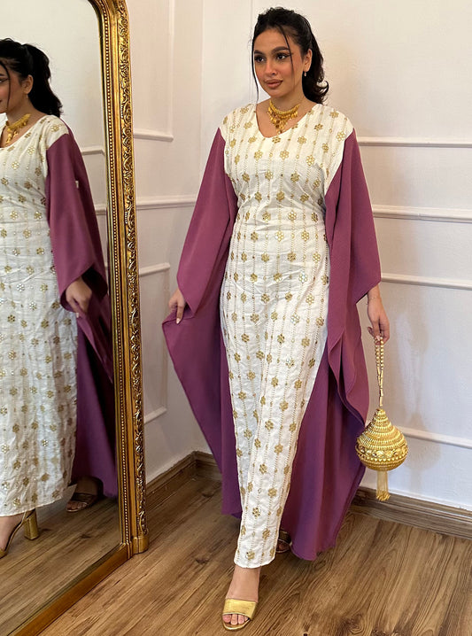 N036 -  Purple linen kaftan