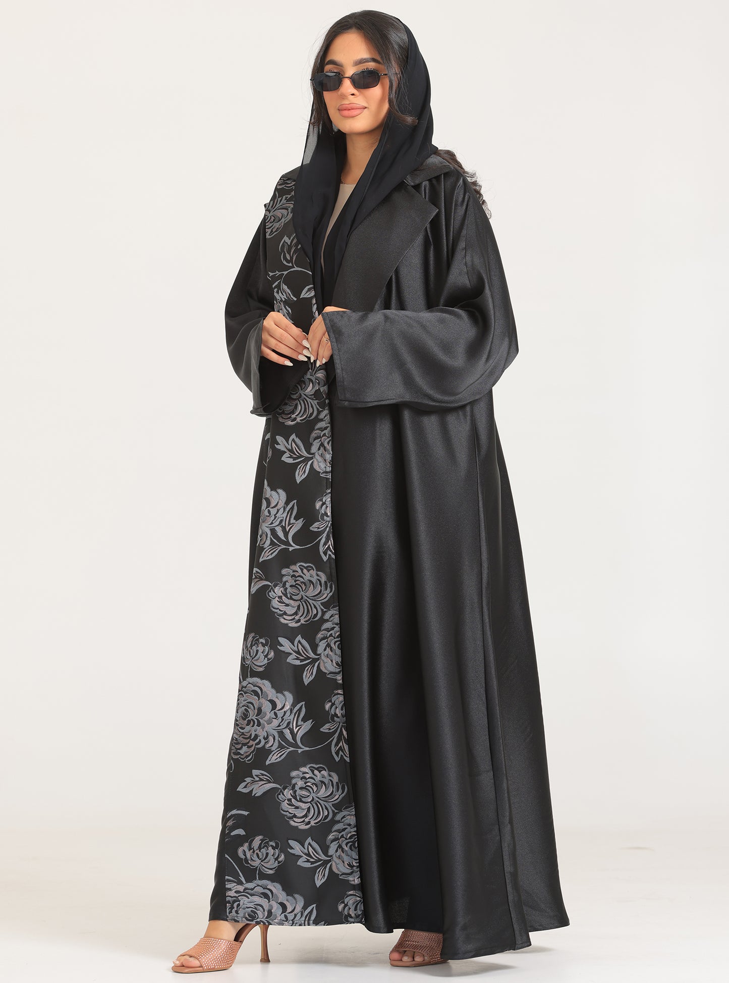 N031 - Occasions floral jacquard abaya
