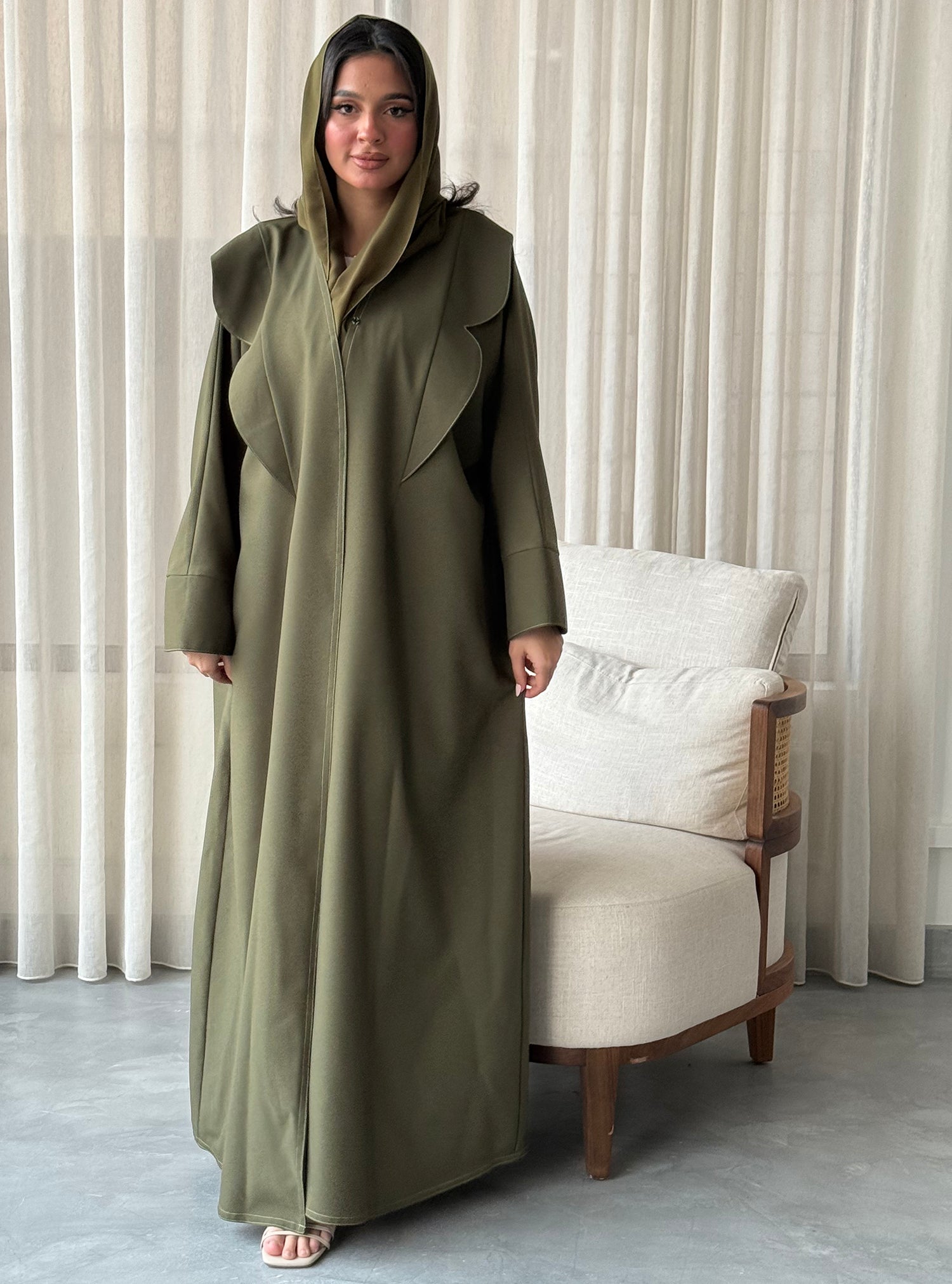 N061 - Formal jungle green abaya