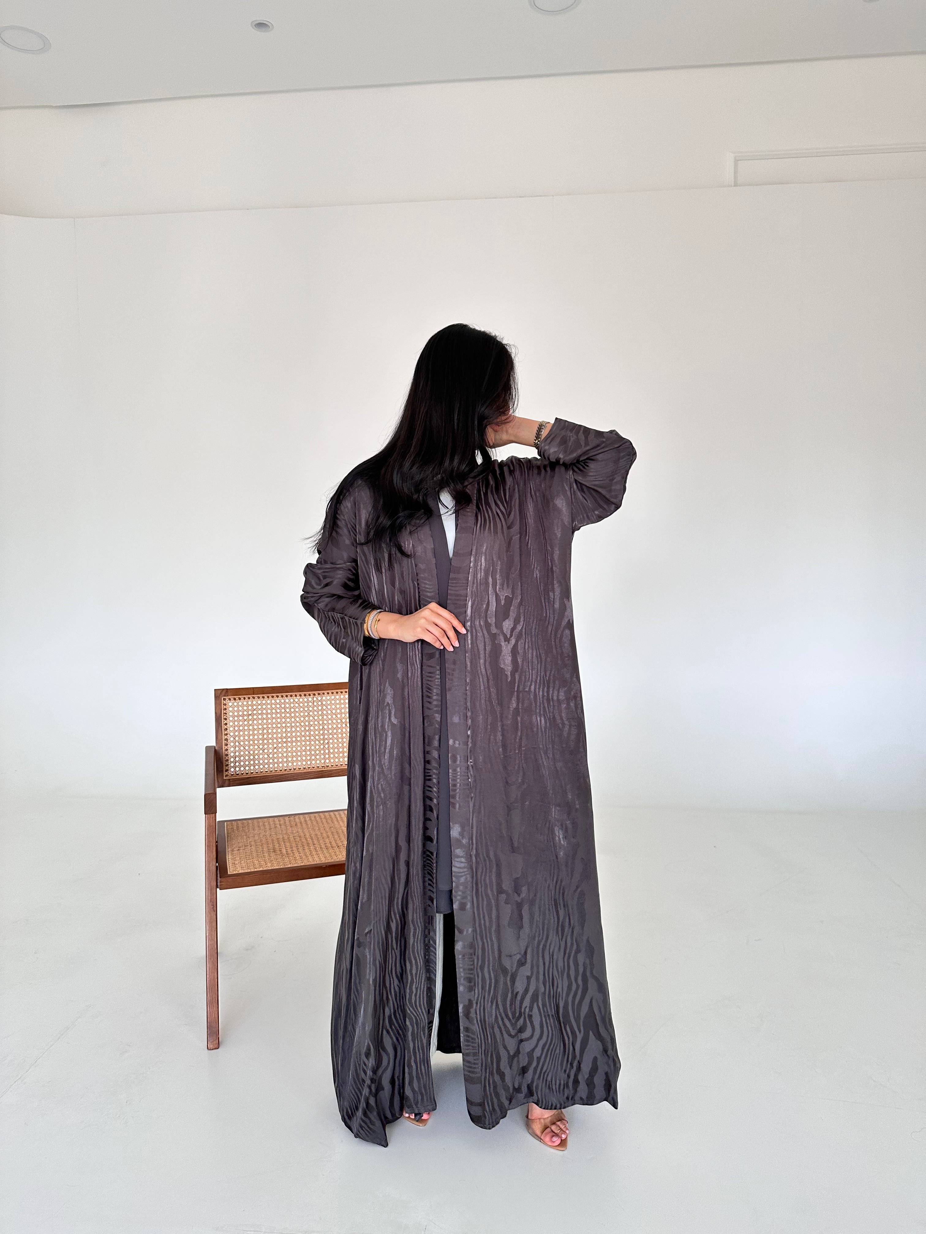 N053 - Grey silk jacquard